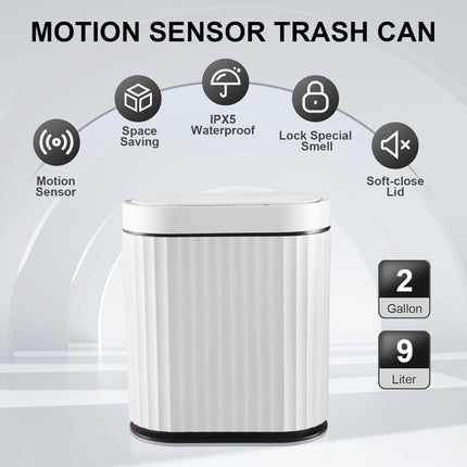 2 Gallon Touchless Trash Can – Motion Sensor Automatic Lid Dustbin by ELPHECO - ONOMIE