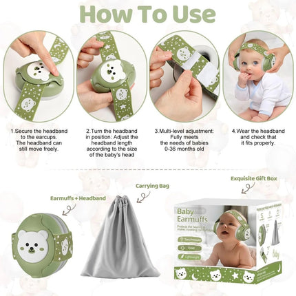 Baby Earmuffs Noise Cancelling Headphones | Infant Ear Protection for Babies 0 - 36 Months - ONOMIE