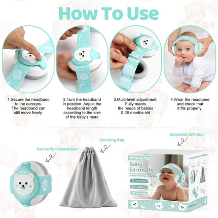 Baby Earmuffs Noise Cancelling Headphones | Infant Ear Protection for Babies 0 - 36 Months - ONOMIE