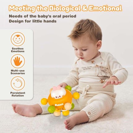 Baby Montessori Sensory Toys for 0 - 12 Months, Food Grade Teething (Rabbit Orange) - ONOMIE