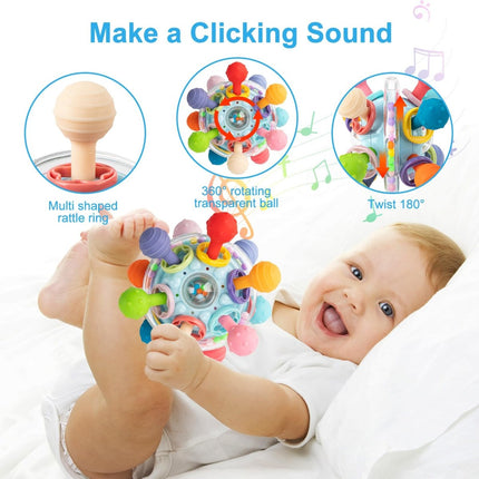 Baby Montessori Sensory Toys for 0 - 12 Months, Food Grade Teething (Rabbit Orange) - ONOMIE