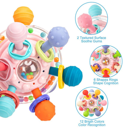 Baby Montessori Sensory Toys for 0 - 12 Months, Food Grade Teething (Rabbit Orange) - ONOMIE