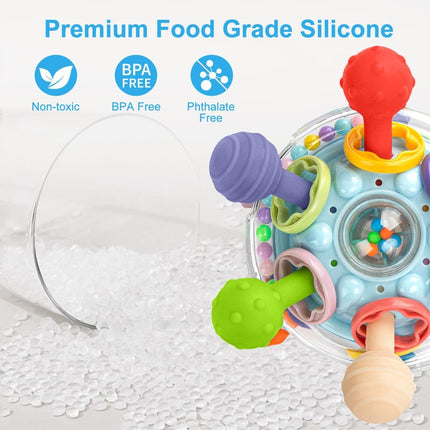 Baby Montessori Sensory Toys for 0 - 12 Months, Food Grade Teething (Rabbit Orange) - ONOMIE