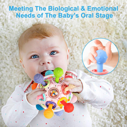 Baby Montessori Sensory Toys for 0 - 12 Months, Food Grade Teething (Rabbit Orange) - ONOMIE