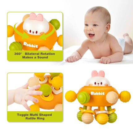 Baby Montessori Sensory Toys for 0 - 12 Months, Food Grade Teething (Rabbit Orange) - ONOMIE