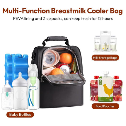 Breast Milk Cooler Bag – Double Layer with 2 Ice Packs - ONOMIE