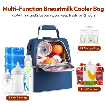 Breast Milk Cooler Bag – Double Layer with 2 Ice Packs - ONOMIE