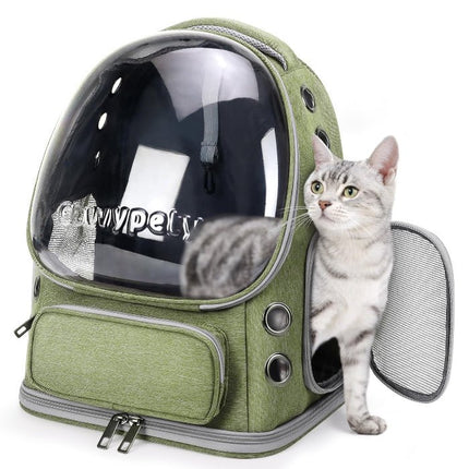Bubble Cat Backpack Carrier – Transparent Window Travel Backpack for Cats & Small Dogs - ONOMIE