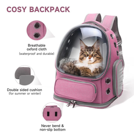 Bubble Cat Backpack Carrier – Transparent Window Travel Backpack for Cats & Small Dogs - ONOMIE