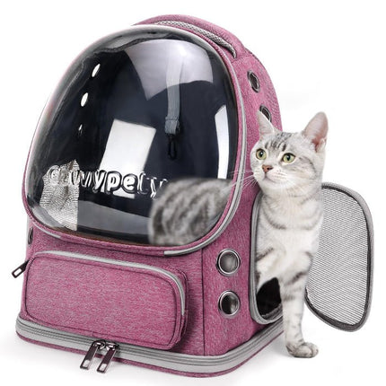 Bubble Cat Backpack Carrier – Transparent Window Travel Backpack for Cats & Small Dogs - ONOMIE