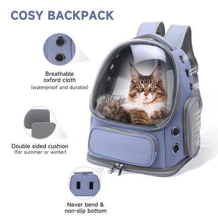 Bubble Cat Backpack Carrier – Transparent Window Travel Backpack for Cats & Small Dogs - ONOMIE
