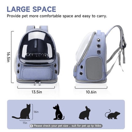 Bubble Cat Backpack Carrier – Transparent Window Travel Backpack for Cats & Small Dogs - ONOMIE
