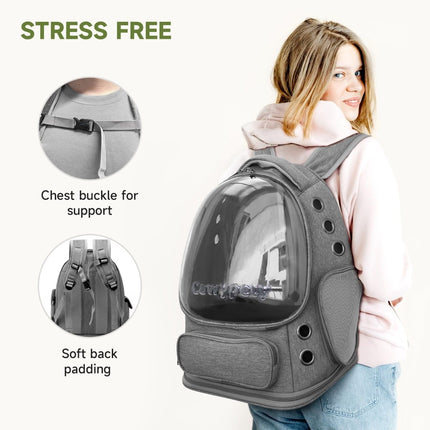 Bubble Cat Backpack Carrier – Transparent Window Travel Backpack for Cats & Small Dogs - ONOMIE