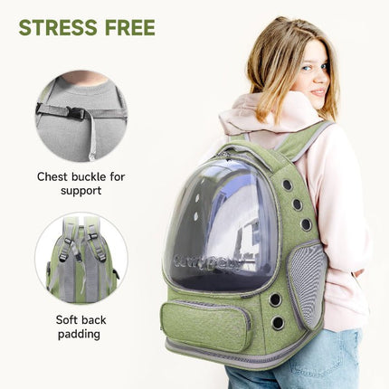 Bubble Cat Backpack Carrier – Transparent Window Travel Backpack for Cats & Small Dogs - ONOMIE
