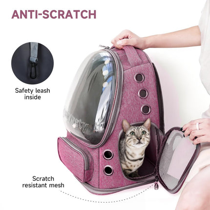 Bubble Cat Backpack Carrier – Transparent Window Travel Backpack for Cats & Small Dogs - ONOMIE