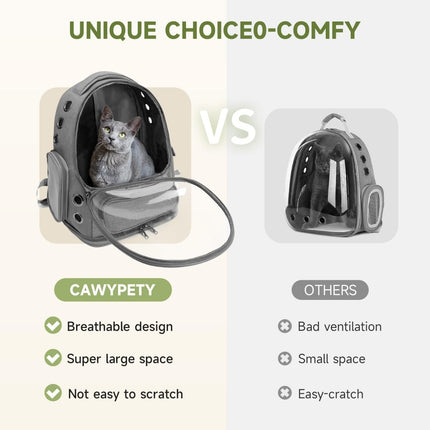 Bubble Cat Backpack Carrier – Transparent Window Travel Backpack for Cats & Small Dogs - ONOMIE