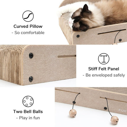 Cat Scratcher Sofa Bed – Scratch, Play & Rest Comfortably - ONOMIE