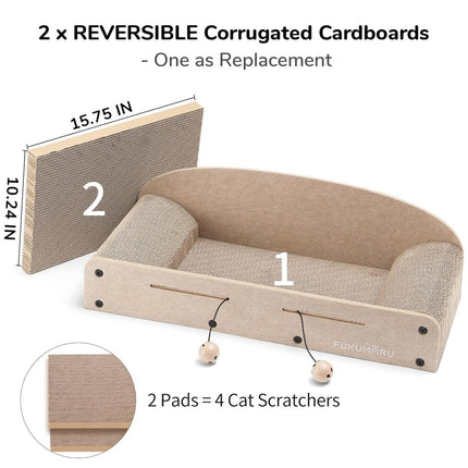 Cat Scratcher Sofa Bed – Scratch, Play & Rest Comfortably - ONOMIE