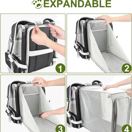 Expandable Cat Backpack Carrier – Breathable Mesh Travel Backpack for Cats & Small Dogs - ONOMIE