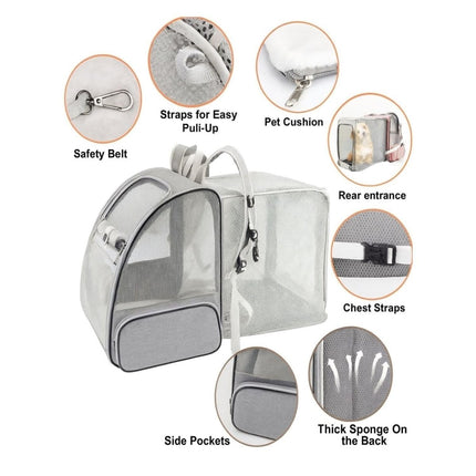 Expandable Cat Backpack Carrier – Breathable Mesh Travel Backpack for Cats & Small Dogs - ONOMIE
