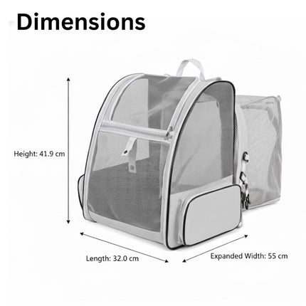 Expandable Cat Backpack Carrier – Breathable Mesh Travel Backpack for Cats & Small Dogs - ONOMIE