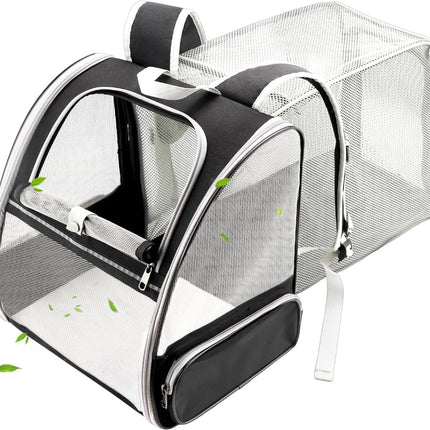 Expandable Cat Backpack Carrier – Breathable Mesh Travel Backpack for Cats & Small Dogs - ONOMIE