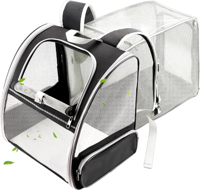 Expandable Cat Backpack Carrier – Breathable Mesh Travel Backpack for Cats & Small Dogs - ONOMIE