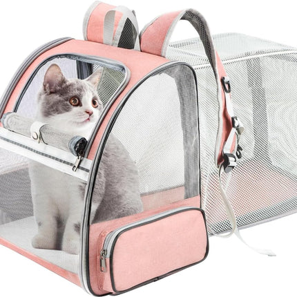 Expandable Cat Backpack Carrier – Breathable Mesh Travel Backpack for Cats & Small Dogs - ONOMIE