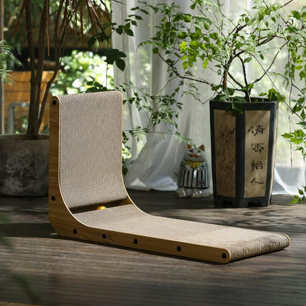 FUKUMARU Cat L Shaped Scratching Board – Vertical Corrugated Cardboard Post - ONOMIE