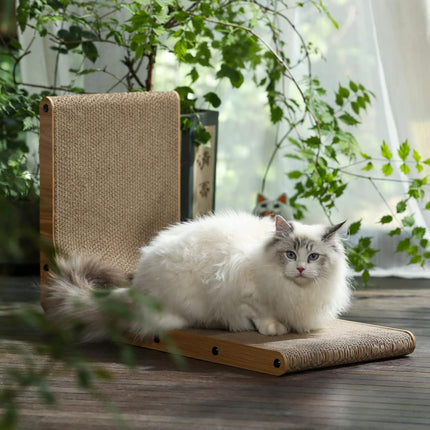 FUKUMARU Cat L Shaped Scratching Board – Vertical Corrugated Cardboard Post - ONOMIE