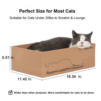 FUKUMARU Cat Scratching Board Box – 5 PCS Reversible Cardboard Scratcher - ONOMIE
