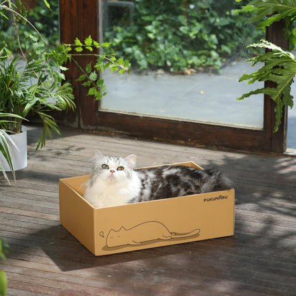 FUKUMARU Cat Scratching Board Box – 5 PCS Reversible Cardboard Scratcher - ONOMIE