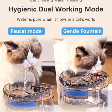 Parner Cat Drinking Fountain, Water Dispenser for Cats with Water Level Window - Parner