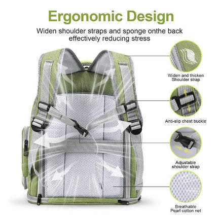 Square Expandable Cat Backpack Carrier – Breathable Transparent Travel Bag for Cats & Small Dogs - ONOMIE