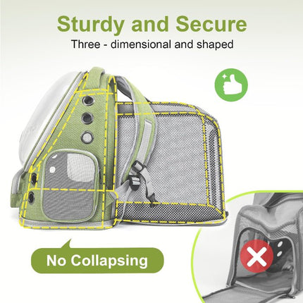 Square Expandable Cat Backpack Carrier – Breathable Transparent Travel Bag for Cats & Small Dogs - ONOMIE