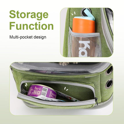 Square Expandable Cat Backpack Carrier – Breathable Transparent Travel Bag for Cats & Small Dogs - ONOMIE