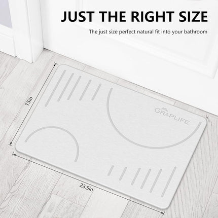 Stone Bath Mat Diatomaceous Earth Shower Mat Non - Slip Super Absorbent Quick Drying Bathroom Floor Mat Natural - ONOMIE