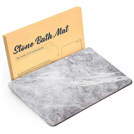Stone Bath Mat Diatomaceous Earth Shower Mat Non - Slip Super Absorbent Quick Drying Bathroom Floor Mat Natural - ONOMIE