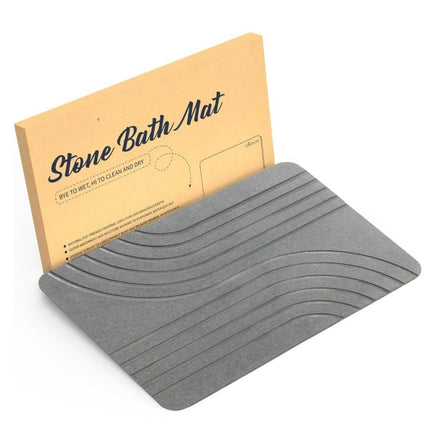Stone Bath Mat Diatomaceous Earth Shower Mat Non - Slip Super Absorbent Quick Drying Bathroom Floor Mat Natural - ONOMIE