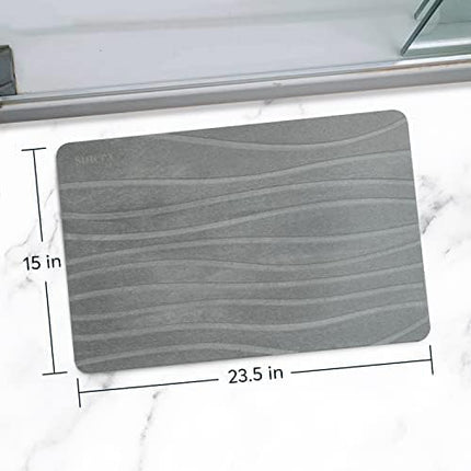 Stone Bath Mat Diatomaceous Earth Shower Mat Non - Slip Super Absorbent Quick Drying Bathroom Floor Mat Natural - ONOMIE