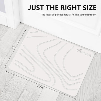 Stone Bath Mat Diatomaceous Earth Shower Mat Non - Slip Super Absorbent Quick Drying Bathroom Floor Mat Natural - ONOMIE