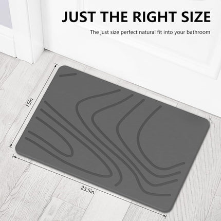 Stone Bath Mat Diatomaceous Earth Shower Mat Non - Slip Super Absorbent Quick Drying Bathroom Floor Mat Natural - ONOMIE