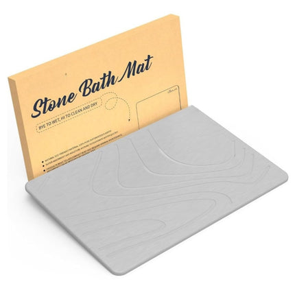 Stone Bath Mat Diatomaceous Earth Shower Mat Non - Slip Super Absorbent Quick Drying Bathroom Floor Mat Natural - ONOMIE