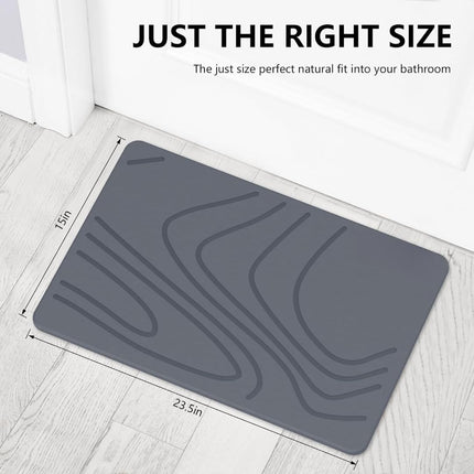 Stone Bath Mat Diatomaceous Earth Shower Mat Non - Slip Super Absorbent Quick Drying Bathroom Floor Mat Natural - ONOMIE