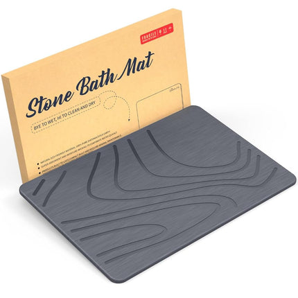 Stone Bath Mat Diatomaceous Earth Shower Mat Non - Slip Super Absorbent Quick Drying Bathroom Floor Mat Natural - ONOMIE