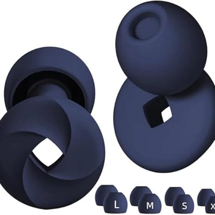 YomauiYee High Fidelity Ear Plugs – 24 - 33dB Noise Cancelling for Sleeping, Swimming, Travel, Work & Motorcycle, 16 Silicone Ear Tips XS/S/M/L (1 Pair) - Yomauiyee