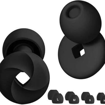 YomauiYee High Fidelity Ear Plugs – 24 - 33dB Noise Cancelling for Sleeping, Swimming, Travel, Work & Motorcycle, 16 Silicone Ear Tips XS/S/M/L (1 Pair) - Yomauiyee